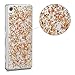 kwmobile Crystal TPU Silicone Case for > Sony Xperia X < in rose gold transparent Design flakes
