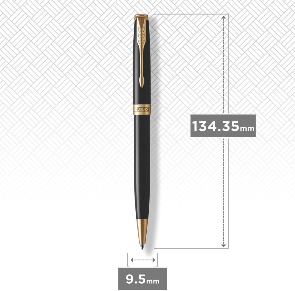 Parker Sonnet Ballpoint Pen, Black Lacquer with Gold Trim - Image 5