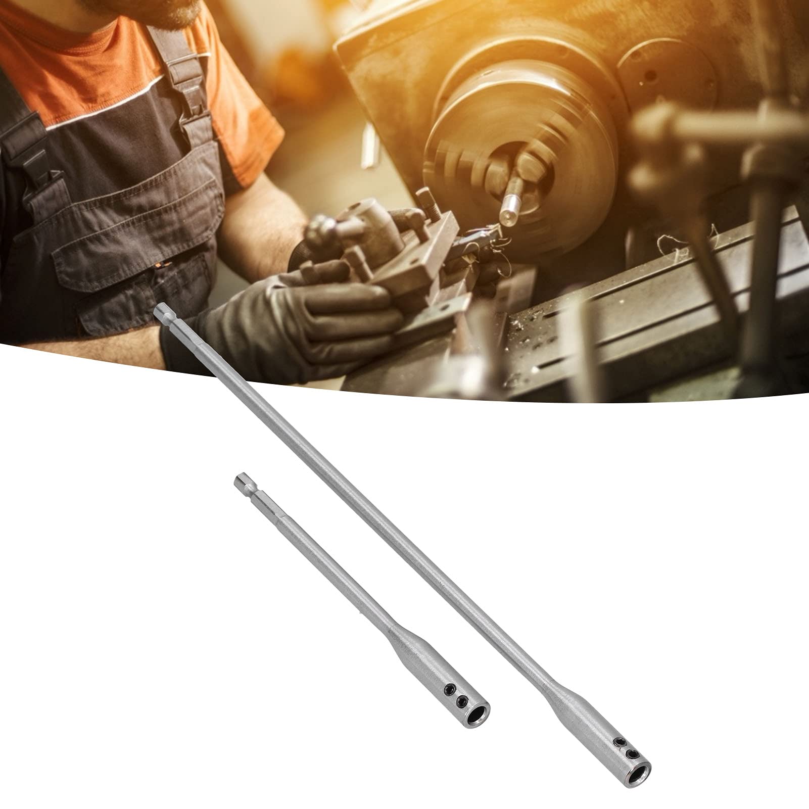Hex Extention Holder, Hex Shank Dynamic Trough Design Drill Bit Extension, Carbon Steel 1/4in Shank Extender, for 1/4" Spade Drill Screw Bits and Auger Bits
