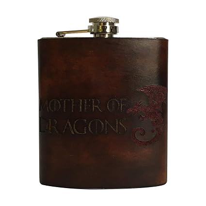 VINAY AND VIJAY 7 Oz Genuine Leather Hip Flasks for Men Gift for Men - Brown Color