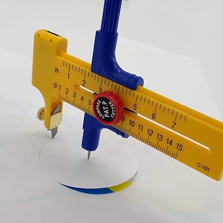 Amazon コンパスカッター サークル円切りカッター 1cm 15cm 対応 替え刃6枚付属 カッターナイフ 文房具 オフィス用品