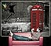 GREAT ART Wallpaper Red Telephone Booth - Wall Decoration London England Love Poster Banski Mural Art (82.7 Inch x 55 Inch)