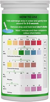 envii Pond Test Strips 5 in 1 25 Strips pH KH GH Nitrates Nitrites view 2