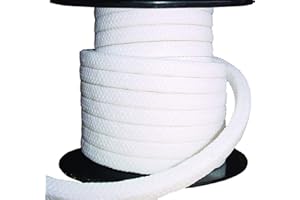 Minseal 1400L - Pure Virgin PTFE Braided Compression Packing, Clean White, Oil Lubricated, for Pump Valve or Mechanical Seal, 1/2" x 1/2", 5 lb Spool(26 feet)