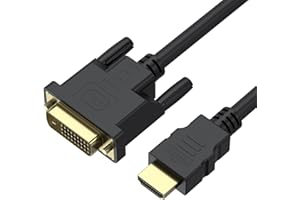 Wanme for HDMI to DVI Cable 1.5M, 1080P 60Hz Unidirectional HDMI Male to DVI-D 24+1 Male for Xbox One, Laptop, Monitor, Proje