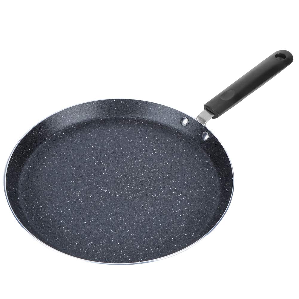 Egg Frying Pan Non Stick, Pancake Pan Pizza Pan Aluminium Crepe Pan Round Griddle Induction Wok for Steak Bacon Hot-Dog Burgers, 10inch