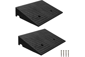 WEYCALI Rubber Curb Ramps for Driveway Curb Ramps for Sidewalks Door Ramps for Thresholds Heavy Duty 2 Pack 5 inch Rise Ramps for Wheelchairs Shed Ramp for Riding Mower 7000lbs Powersport Loading