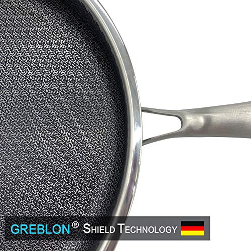 WINSDOM Stainless Steel Large Induction Deep Frying Pan, Saute Pans,12
