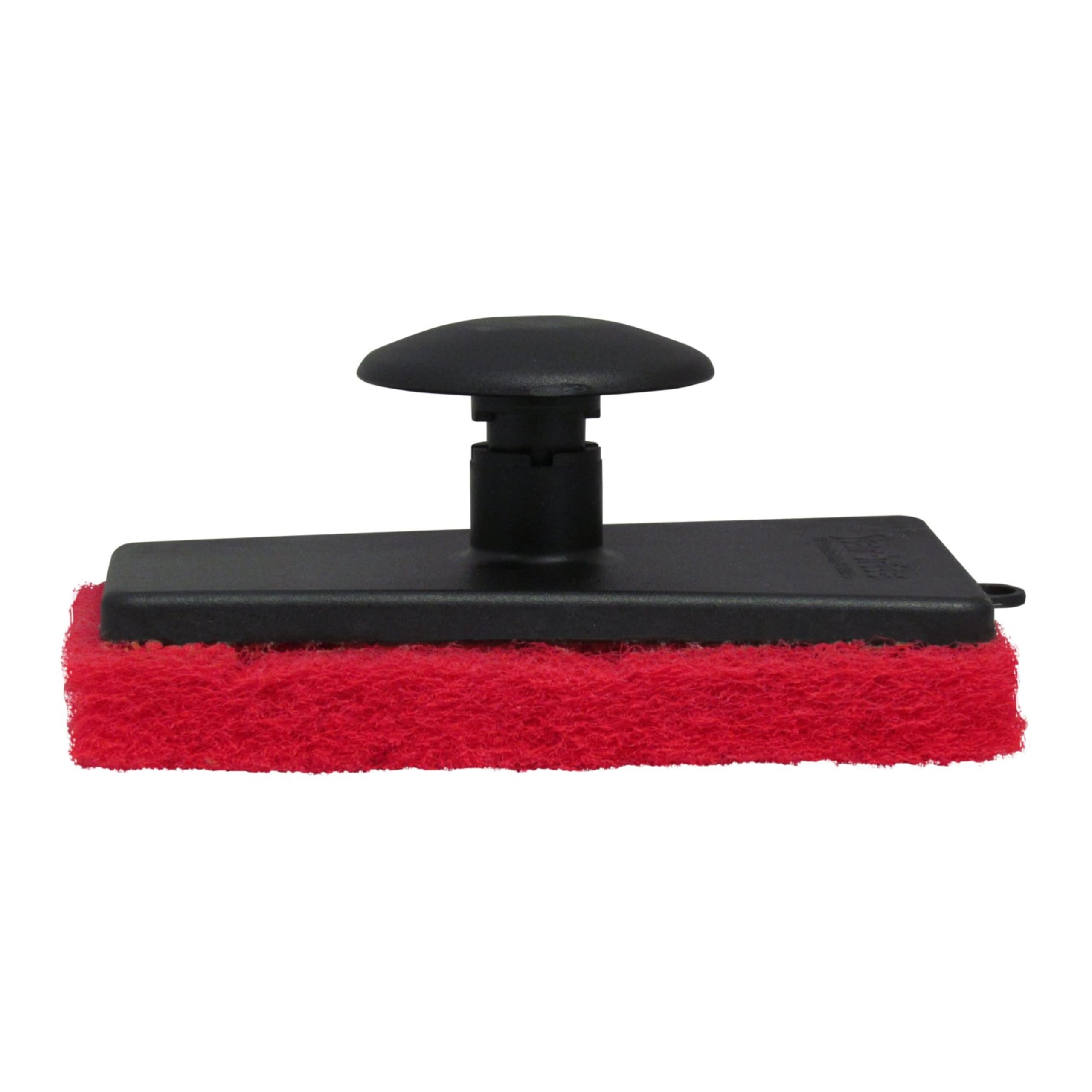 STAR BRITE All-Purpose Medium (Red) Scrubber Pad - Available in Medium, Fine & Coarse Textures with Ergonomic Handle for Boats, Teak, and Outdoor Cleaning (040021P)
