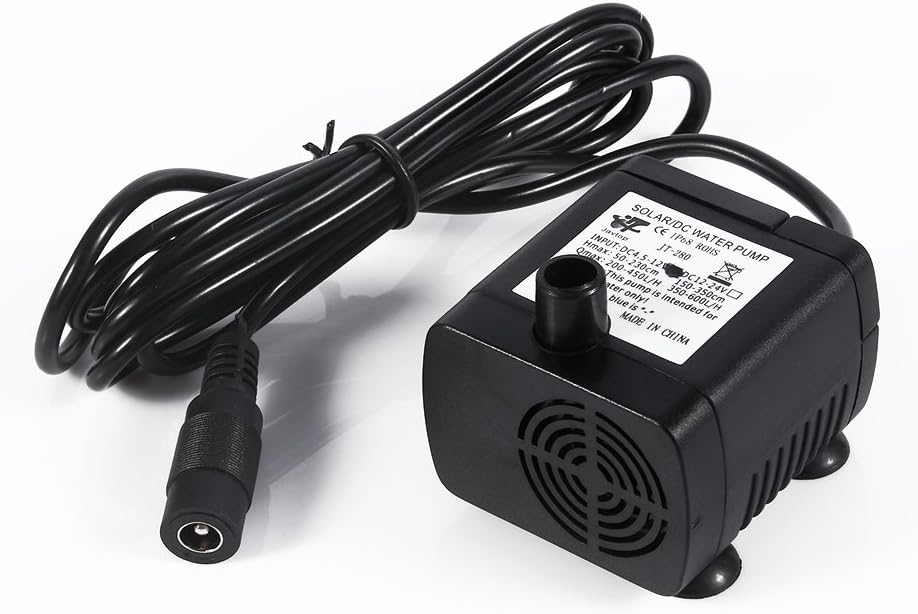 Fdit DC 12V Solar Fountain Water Pump,420L/H Amphibious Water Features Pumb for Pet Fountain Aquarium Fish Tank, Pond - Image 3