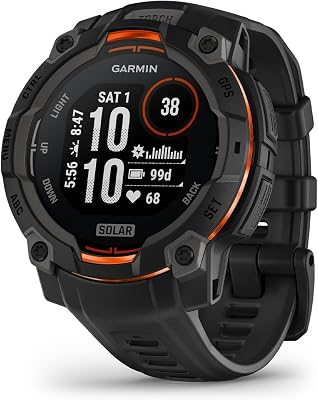 Instinct 3 45mm SOLAR – GPS-Multisport-Smartwatch, 0,9" Display, bis zu 28 Tage Akkulaufzeit, 80+ Sport-Apps, Navigationsfunktion, smarte Features, LED-Taschenlampe,Black, wasserdicht