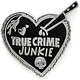 True Crime Junkie Enamel Pin - Cooperation Series - Enamel Lapel Pin - Plated Badge for Clothing, Bags, and Lanyards