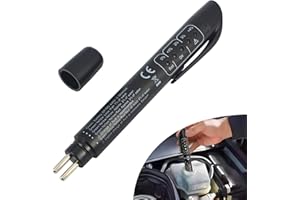 Damwot 1PC Brake Fluid Tester with 5 LED Indicators, DOT 3 DOT 4 DOT 5.1 Brake Fluid Liquid Tester Pen, Hydraulic Fluid Liquid Oil Moisture Analyzer, Car Brake Diagnostic Testing Tool