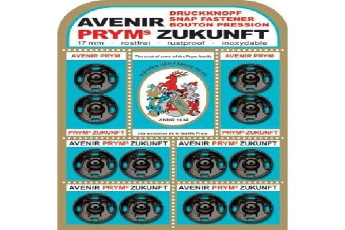 Prym - Brass Black (17mm) Sew-On Snap Fasteners - 1 Unit