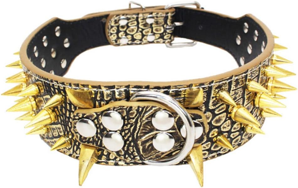 Avenpets Cool Gold Sharp Spikes Studded Pet Dog Collars for Small Medium Large Dogs Boxer Bulldog Pitbull