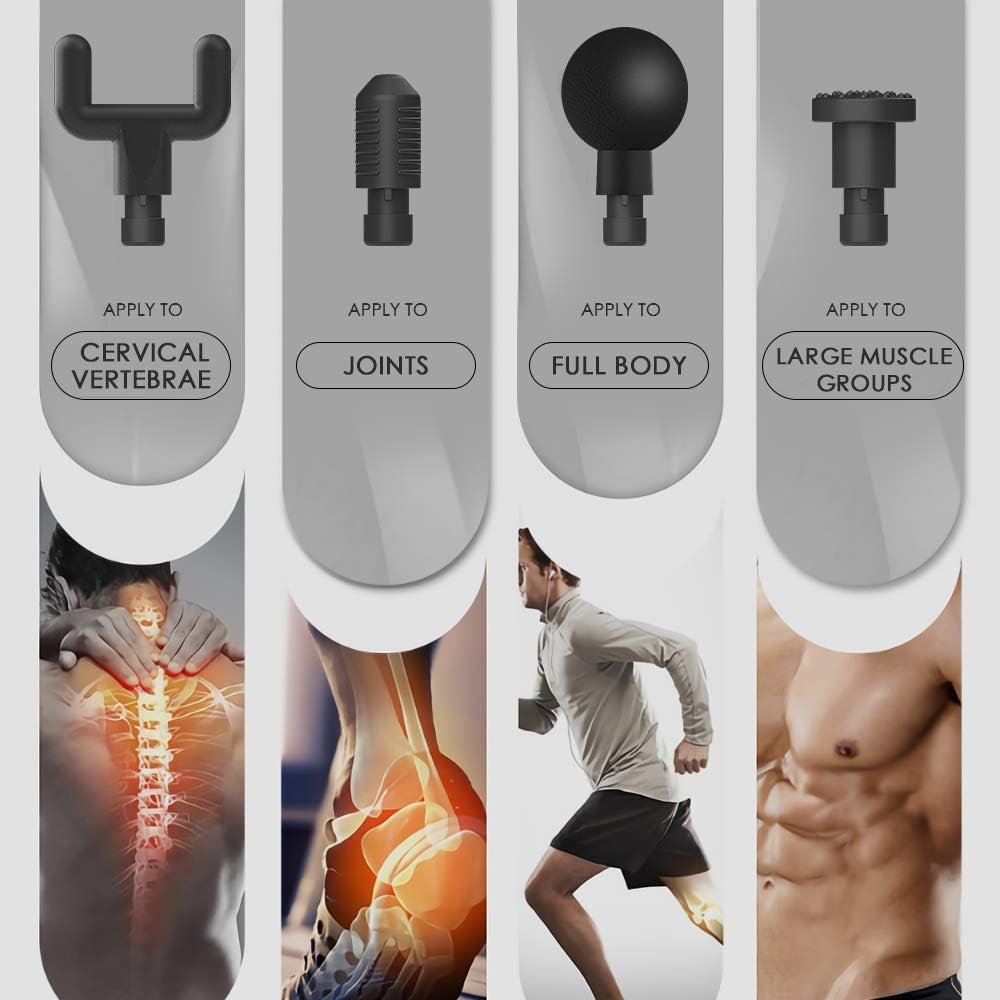 Power Pro 5000 - Ultra Massage Gun - Deep Tissue Muscle Massager for Sore Muscle, Stiffness, and Pain Relief - Super Quiet - 6 Speeds High Intensity Vibration - Quick Recharge - Light Weight (Black): Health & Personal Care