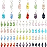 PH PandaHall Faceted Teardrop Charms, Glass Crystal Pendants Wire Wrapped Charms Jewelry Accessories for Jewelry Craft Making