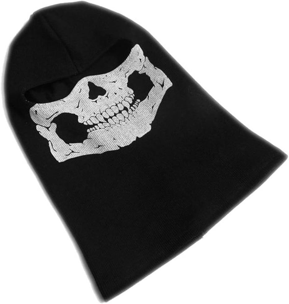 Nuoxinus Black Balaclava Ghosts Skull Full Face Mask for Cosplay Party Halloween Outdoor Motorcycle Bike Cycling Skateboard Hiking Skiing Snowmobile Snowboard: Automotive