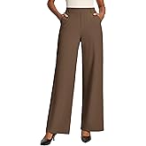 IUGA Womens Dress Pants Wide Leg Pull On Work Pants Women Stretchy High Waisted Business Casual Trousers Slacks with Pockets