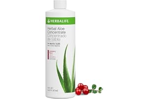 Herbalife HERBALIFE Herbal Aloe Concentrate Pint: Cranberry Flavor 16 FL Oz (473 ml) for Digestive Health with Premium-Quality Aloe, Gluten-Free, 0 Calories, 0 Sugar, Naturally Flavored