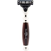 Edwin Jagger Imitation Light Horn Gillette Mach 3 Razor, with Nickel Plated Collar