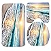 Sea Scape Sunset Beach Sand Bath Mat Set,3 Piece Bathroom Mats Set Non-Slip Bathroom Rugs/Contour Mat/Toilet Cover by TEYAYA