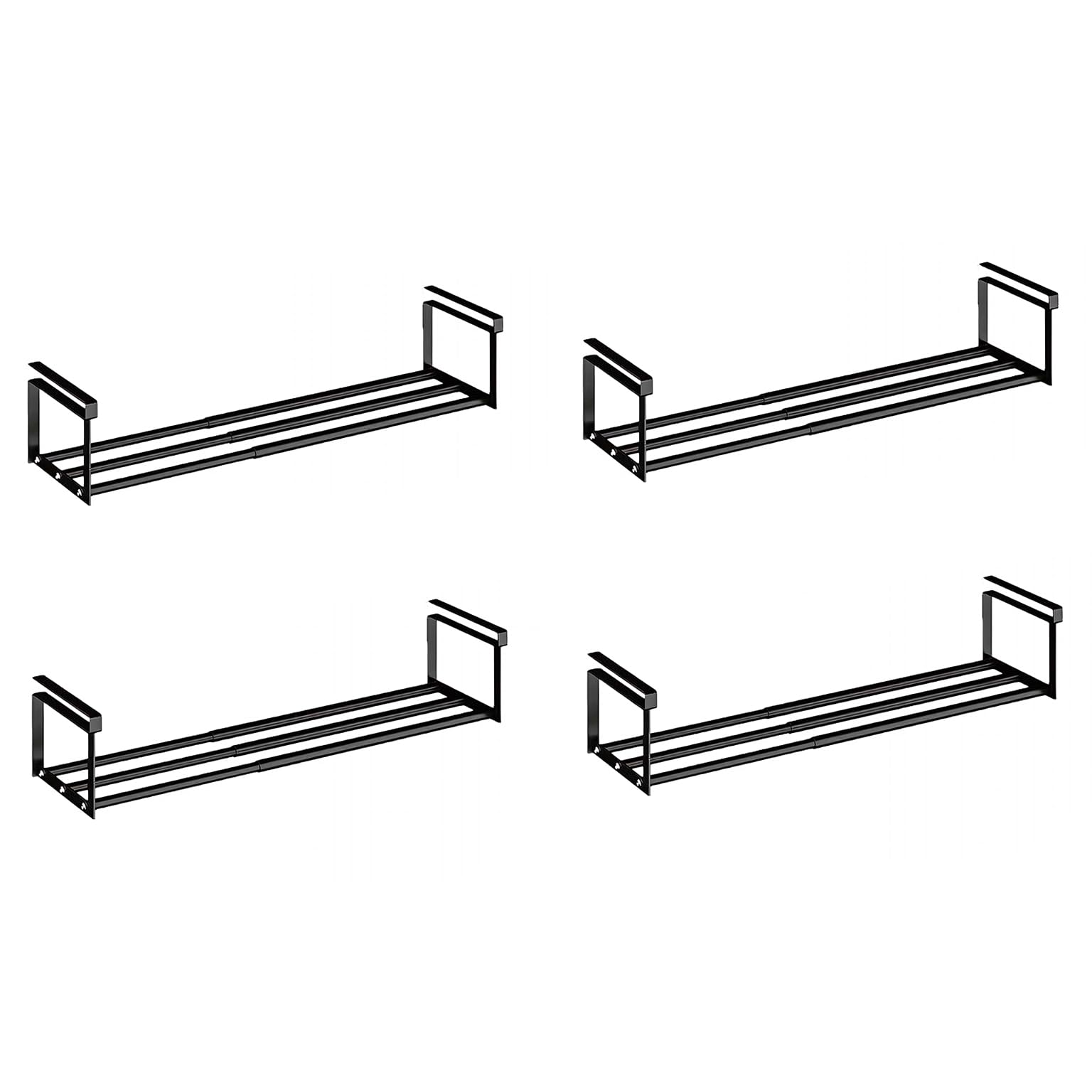 Photo 1 of HGZBS Expandable Shoe Rack Organizer - Adjustable Shoe Rack & Under Cabinet Shelf - for Shoe or Clothing Storage and Organization, Under Shelf Storage (Black,4 Pcs)