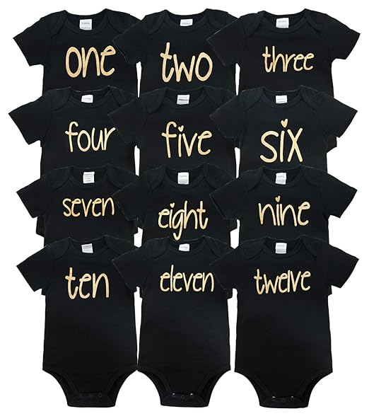baby milestone bodysuits