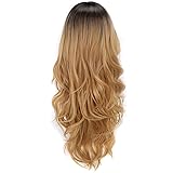 Finerplan 65cm Long Curly Wavy Wig Central Parting