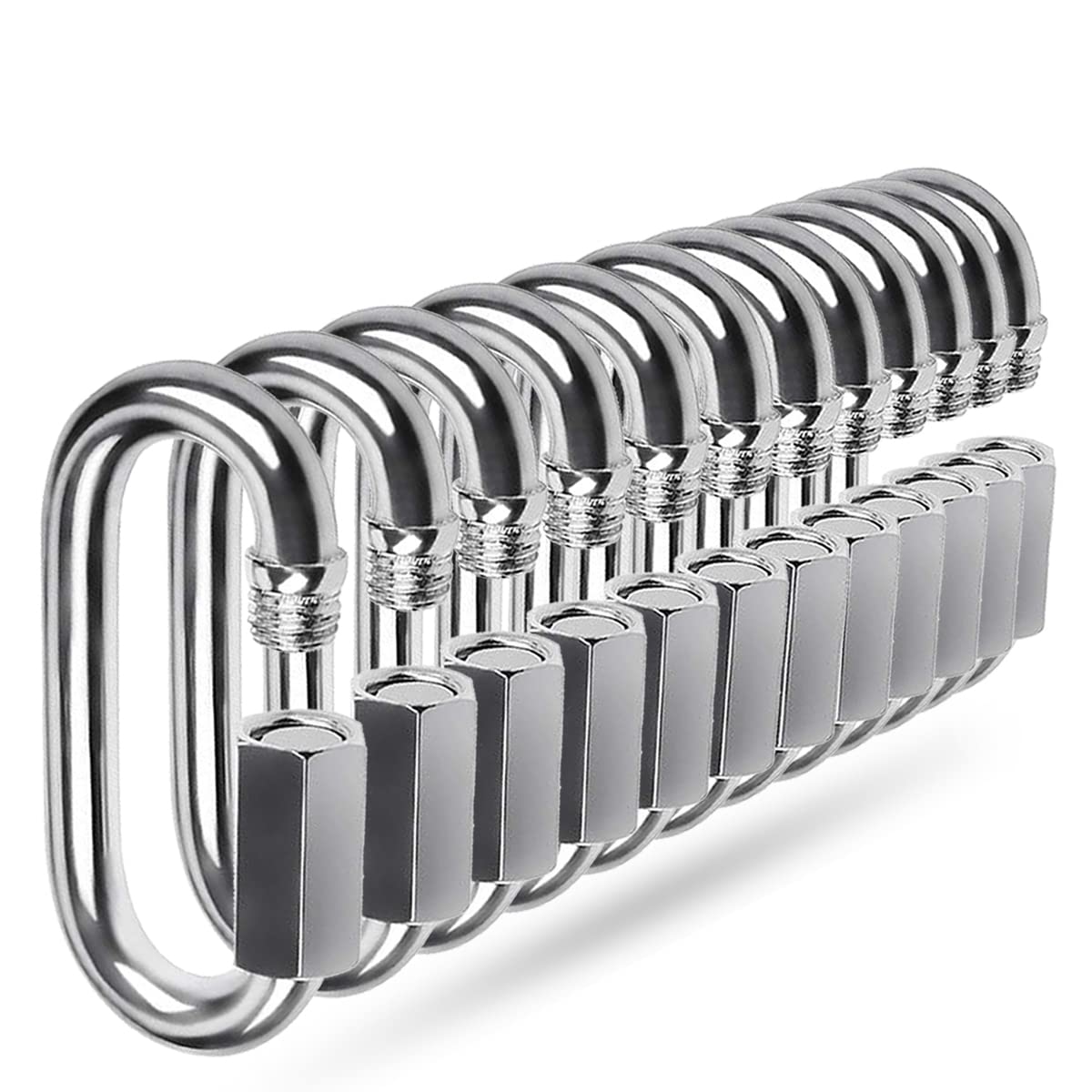 Quick Link, Ekunbuy 304 Stainless Steel Heavy Duty Locking Clips Chain Connector Repair Link Buckle for Swing Outdoor Camping — image 1