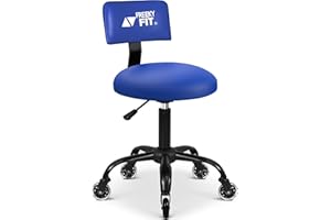 FreekyFit Rolling Shop Stool with Wheels,Mechanic Garage Stool Chair with Adjustable Height 15.55"-18.3",Heavy Duty Swivel Ro