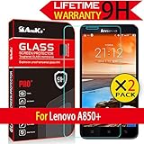 Lenovo A850+ Glass Screen Protector, [2-Pack] AnoKe [Lifetime Warranty](0.3mm 9H 2.5D) Tempered Glass Screen Protector For Lenovo A850+ Glass 2Pack