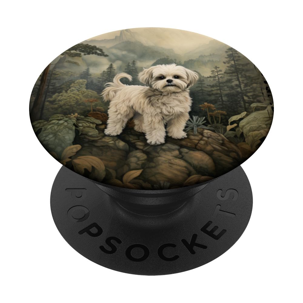 Maltese Mountain Paw Design Dog Mom Dad PopSockets Swappable PopGrip