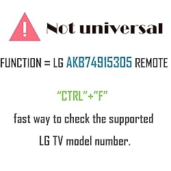 AKB74915305 Replacement TV Remote for LG TV
