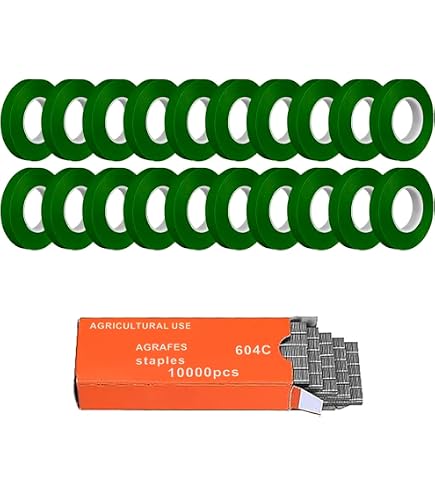 Attache Plante Machine à Attacher Les Plantes, Pistolet à Taper Pour Le Jardinage Avec 10 Rouleaux De Ruban Et 1 Boîte D'agrafes Pour Tomates Raisins Outils De Jardin
