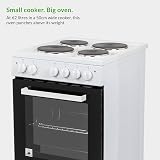 Willow WE50SSW 62L Freestanding Electric Cooker White 50cm Hob view 6