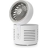 Crane 2-in-1 Air Purifier and Desk Fan, Fan and Air Purifier Combo, Ideal for Office Desk, Night Stand, Dorm, or Small Bedroom, Small HEPA Air Purifier