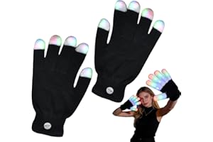 Led Rave Glove, 7 Colors Light Show Light up Finger Gloves for Light Shows, Raves, Festival, Party