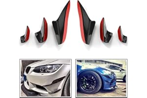 6PCS Car Front Bumper Lip Splitter Fins,MoreChioce Car Bumper Fin Canard Splitter Diffuser Decoration Cover Self-Adhesive Exterior Fin Spoiler Canards Kit Fit for BMW3 Series E92 E93 E90 M3 2005-2012