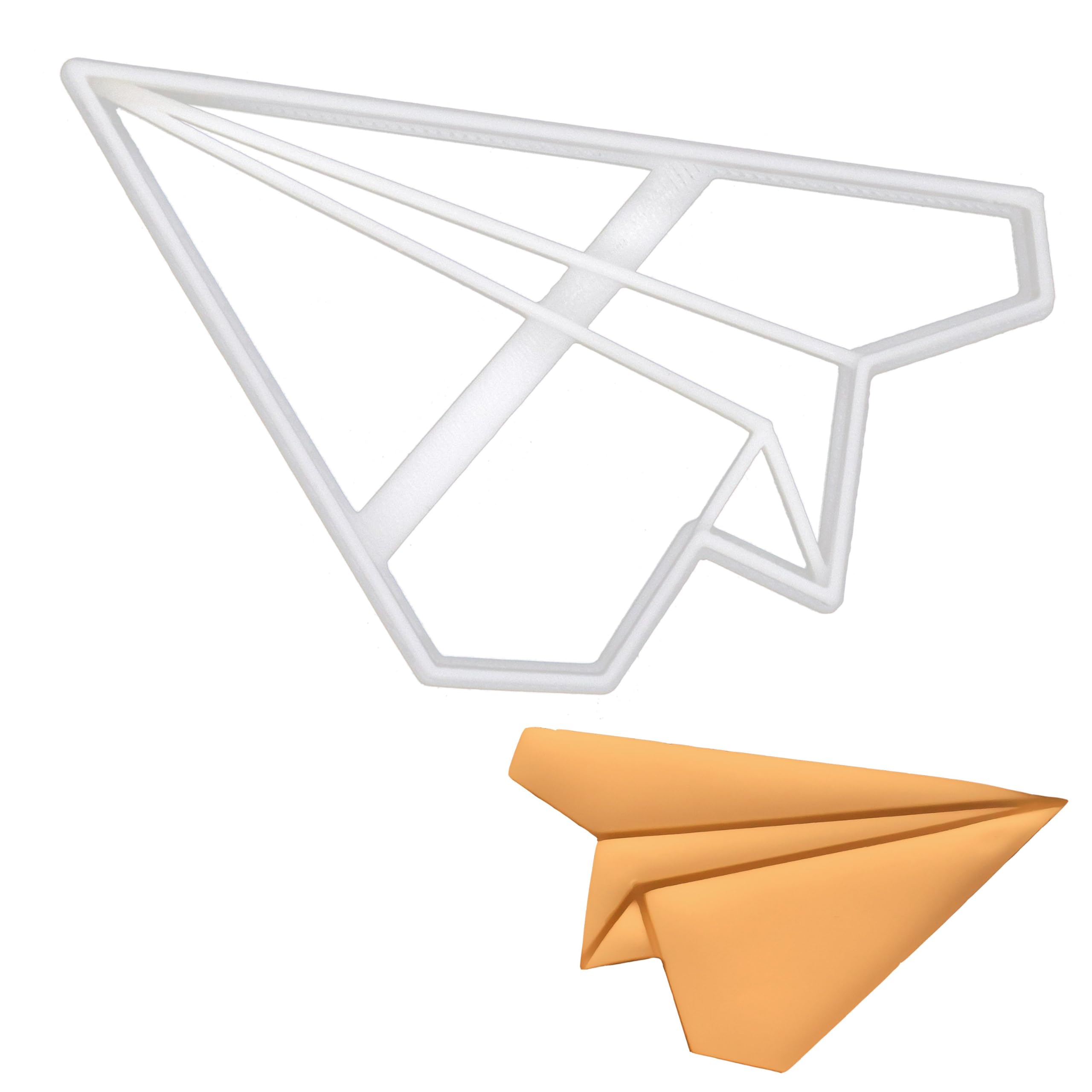 BAKERLOGY Origami Plane Cookie Cutter - Detailed Biscuit Cutter Design for Baking and Crafts, Ideal on Fondant, Dough, Clay
