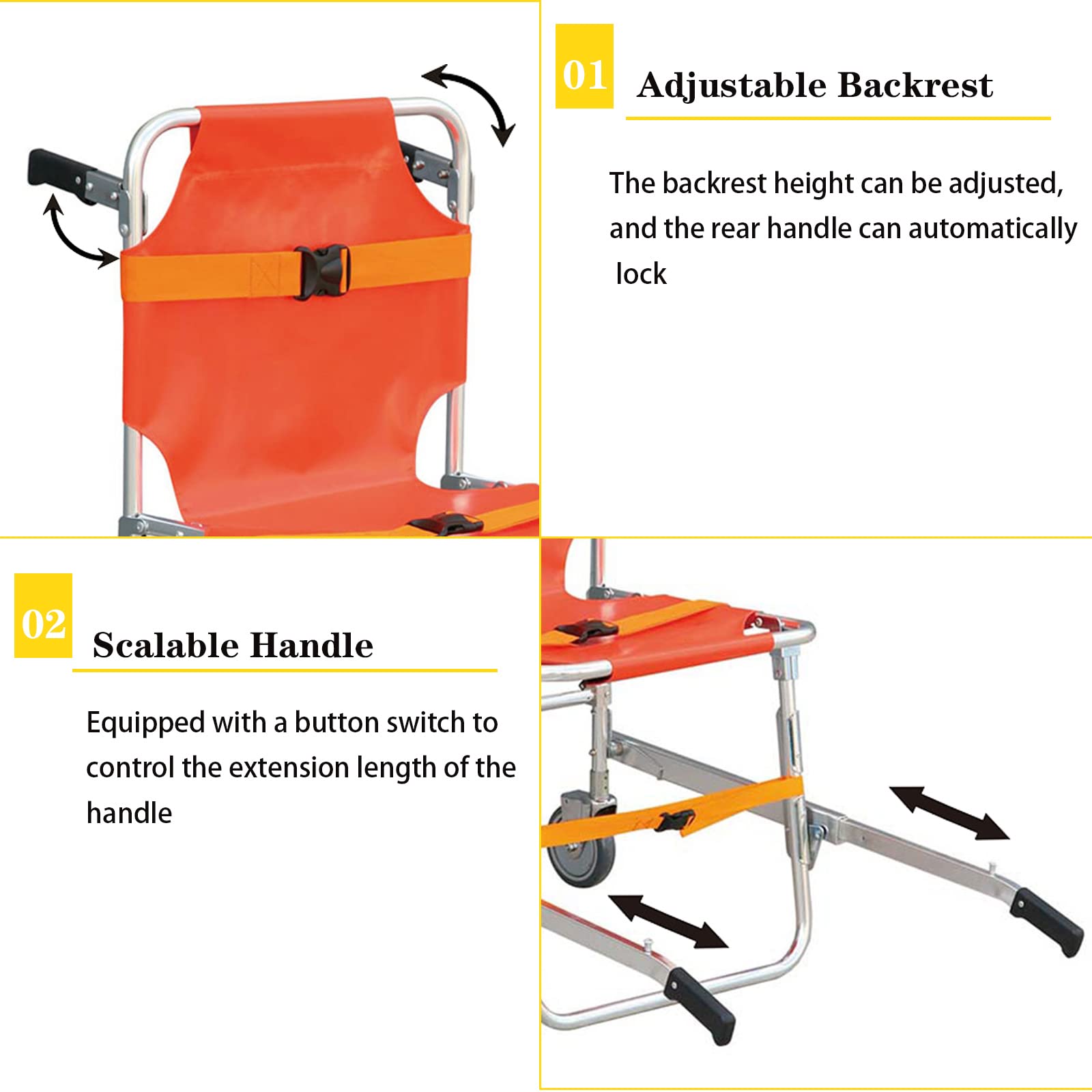 EMS Stair Chair, Ambulance Medical Lift, Foldable Stair Chair Lift