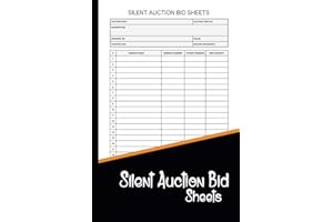 Silent auction bid sheets: Silent Auction Bid Sheets Duplicate, Auction Bid Tracker Book