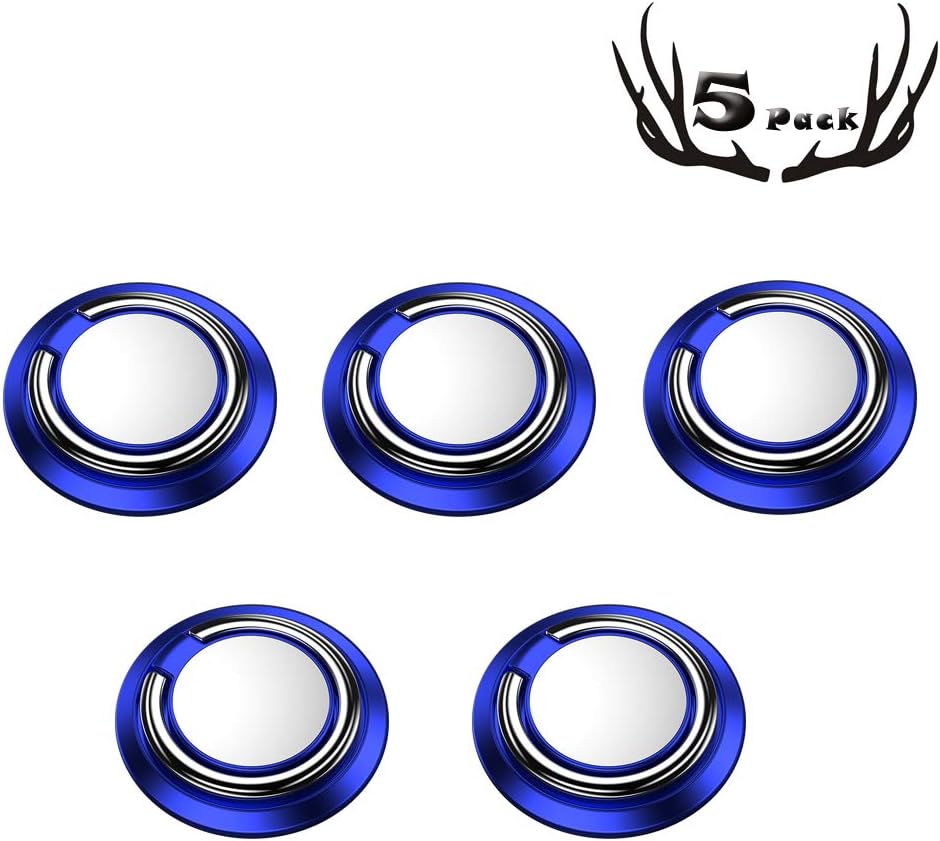 5 Pack Finger Ring Stand Phone Ring Holder Universal Phone Ring Stand Cell Phone Finger Stand Fit Well with Magnetic Phone Mount Holder 360° Rotation Compatible with Almost All Phones Blue