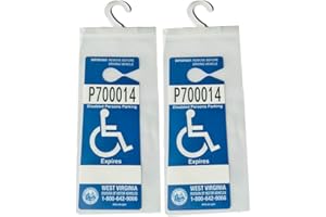 Encell Handicap Placard Holder 2PCS Clear Disabled Parking Permit Placard Protective Mirror Tag Holder for Auto