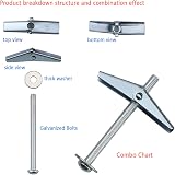 Lemiyoo Plasterboard Fixings 40 Sets 120pcs Drywall Screws and Wing Toggle view 2