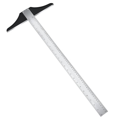 T Ruler Name Metal T Square Ruler Stainless Steel T Ruler Graduated in Inches and ...