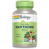 SOLARAY Hawthorn Berry Capsules 1050 mg &ndash; Soothing Herbal Support &ndash; Vegan, Non-GMO, 180 VegCaps, 90 Servings