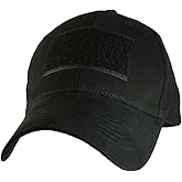 Hook & Loop Front Patch Tactical Cap, Black
