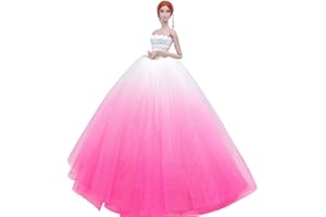 APATSUKI White Pink Bridal Doll Clothes Wedding Dress for 11.5inch Girl Doll Outfits Party Princess Gown 1/6 Dolls Accessories (Style J)