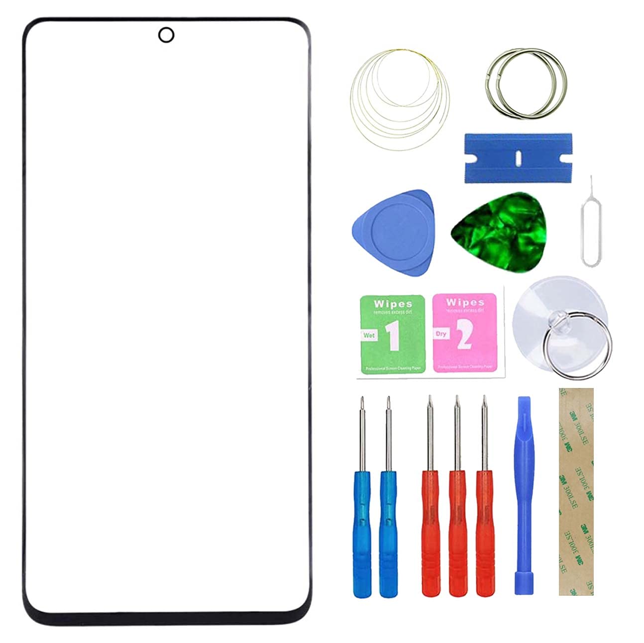 MovTEK Screen Replacement Front Glass Repair Kit Genuine for Samsung Galaxy S20 Ultra SM-G988B 6.9 Inch (No Touch and LCD Display) with Tools - Black